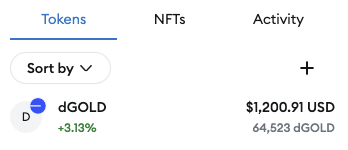 dGOLD balance