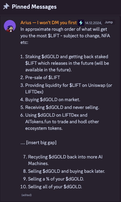 $DGOLD to $LIFT rewards