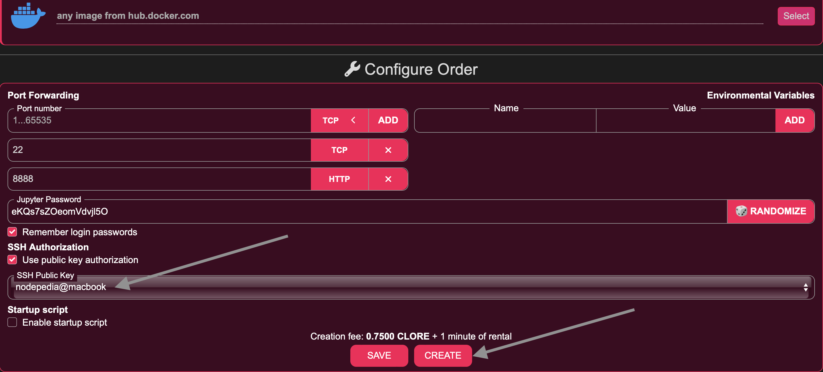 configure order