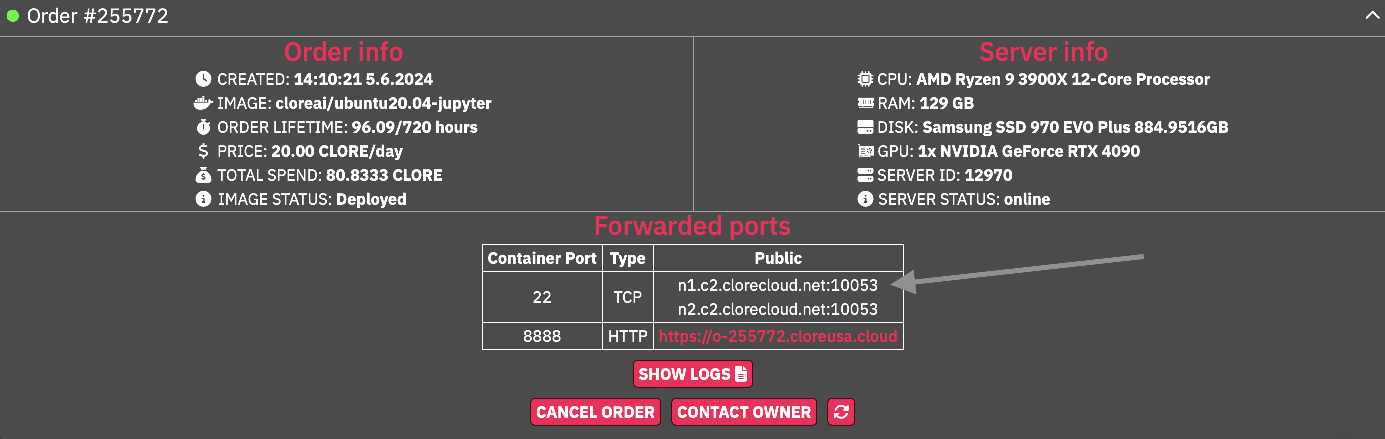 order details