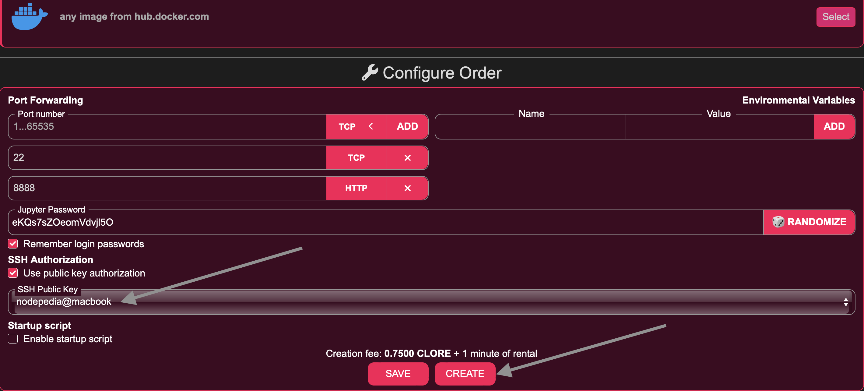 Configure your order