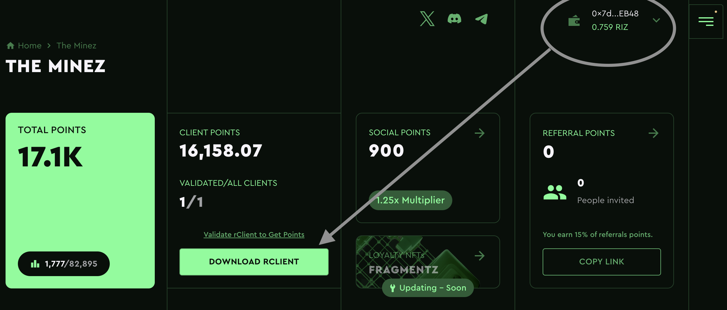 rivalz dashboard not connected