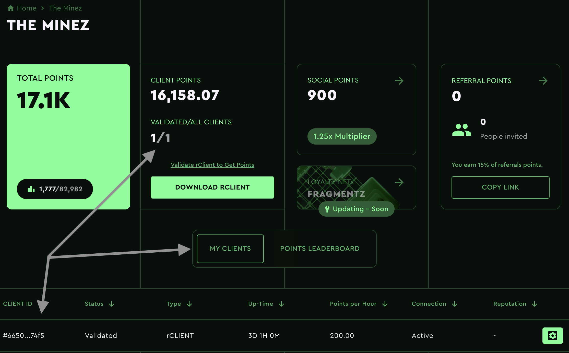 rivalz dashboard monitor